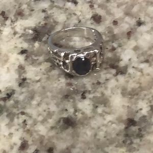 Sterling Silver Blue Synthectic Sapphire
